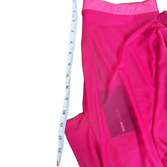 Fashion Nova Mesh Flounce Sunshine See Through Cover Up Pants in Fuchsia L NWT - Picture 9 of 13